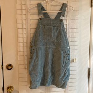 Light blue corduroy overall dress
